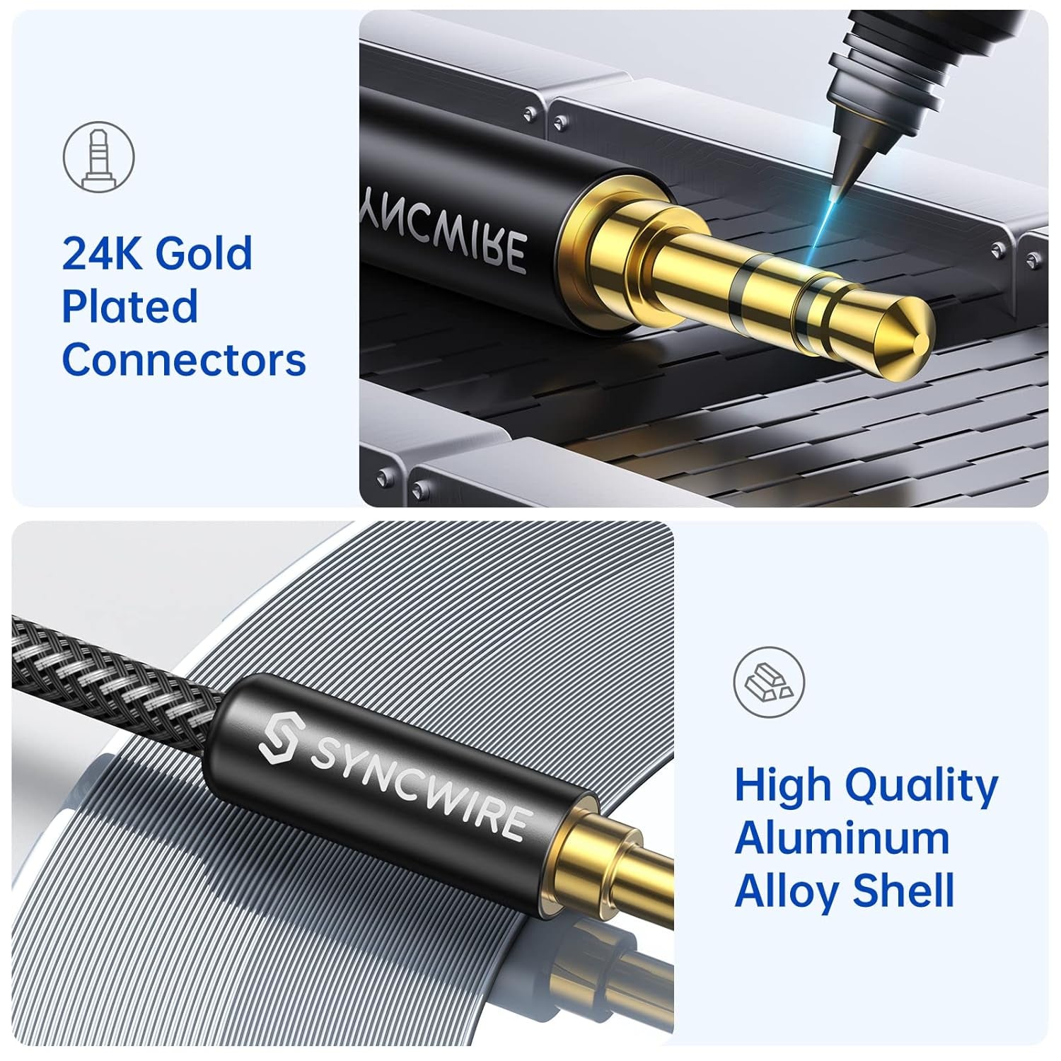 3.5Mm Aux Cable (9.8Ft/3M) Hi-Fi Sound Nylon Braided Auxiliary Audio Cable