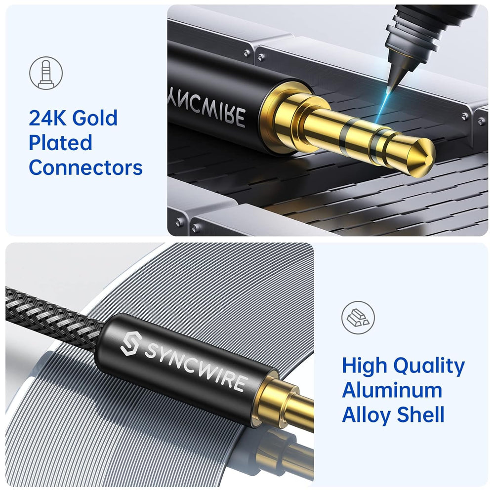 3.5Mm Aux Cable (9.8Ft/3M) Hi-Fi Sound Nylon Braided Auxiliary Audio Cable