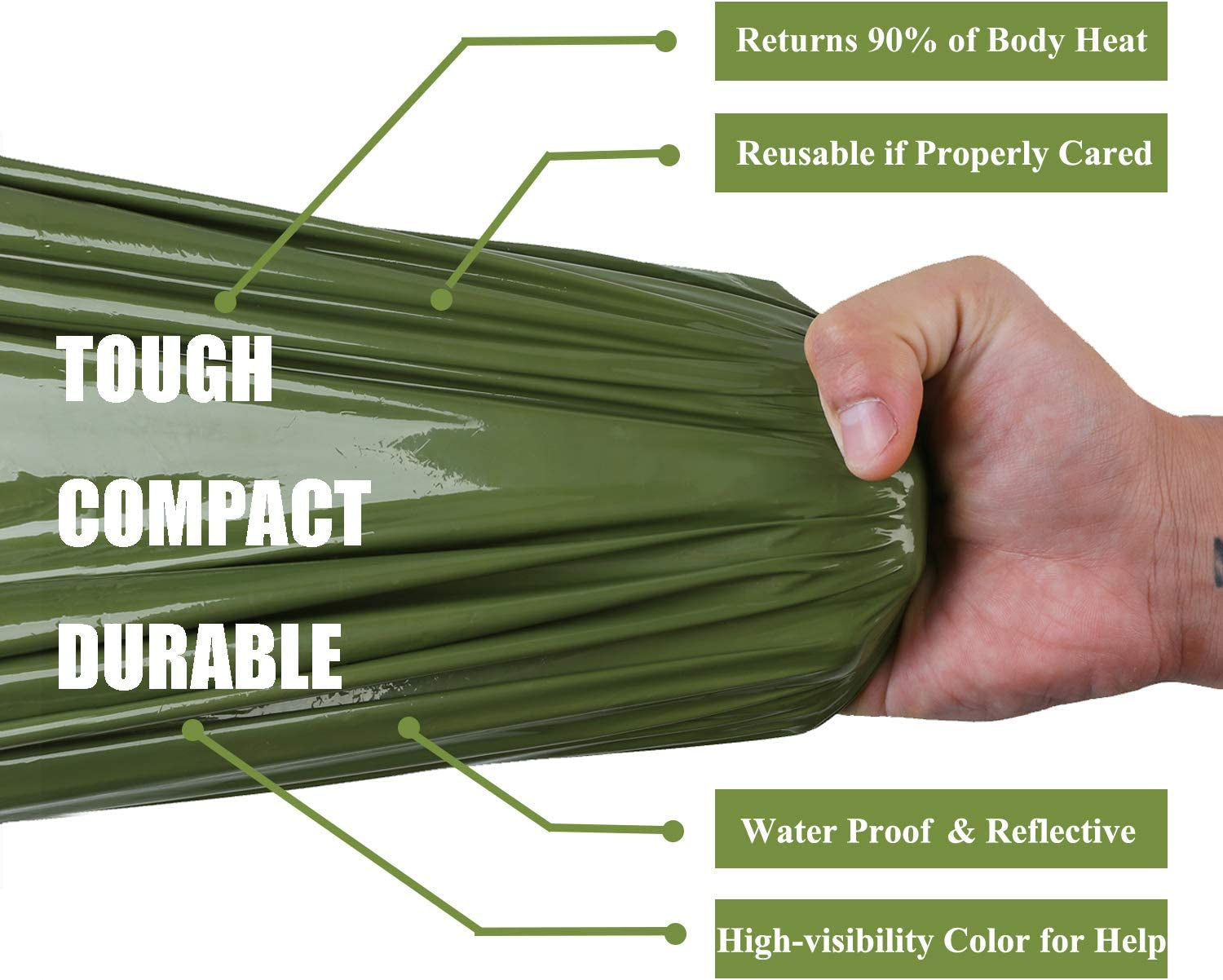 Emergency Sleeping Bag Survival Bivy Sack Use as Emergency Blanket 