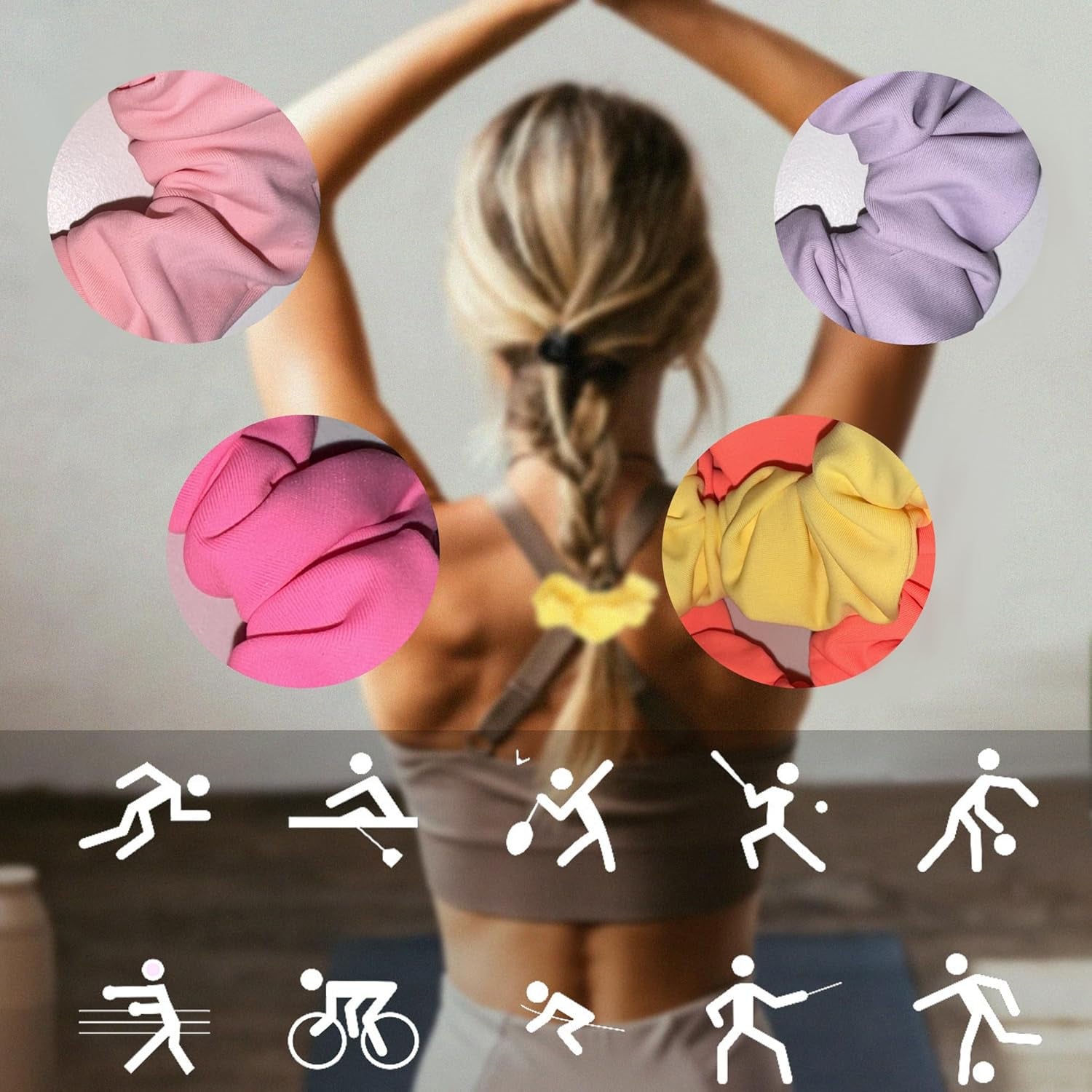 Waterproof Neon Scrunchies Gym Scrunchie 