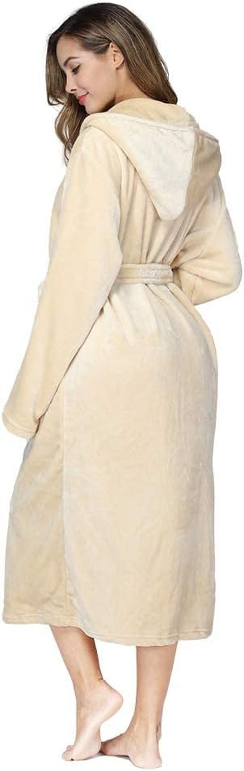 Women Thick Nightgown with Pockets Fluffy Sleepwear Medium