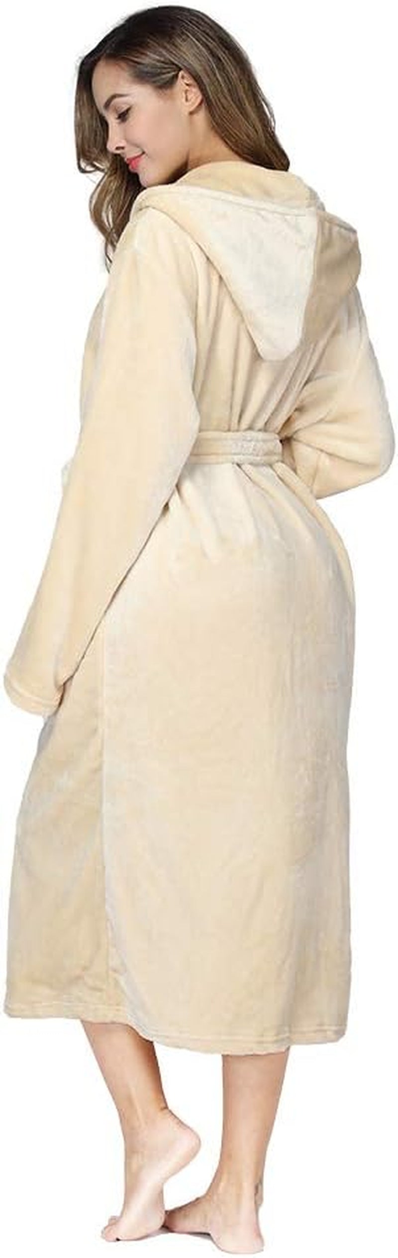 Women Thick Nightgown with Pockets Fluffy Sleepwear Medium