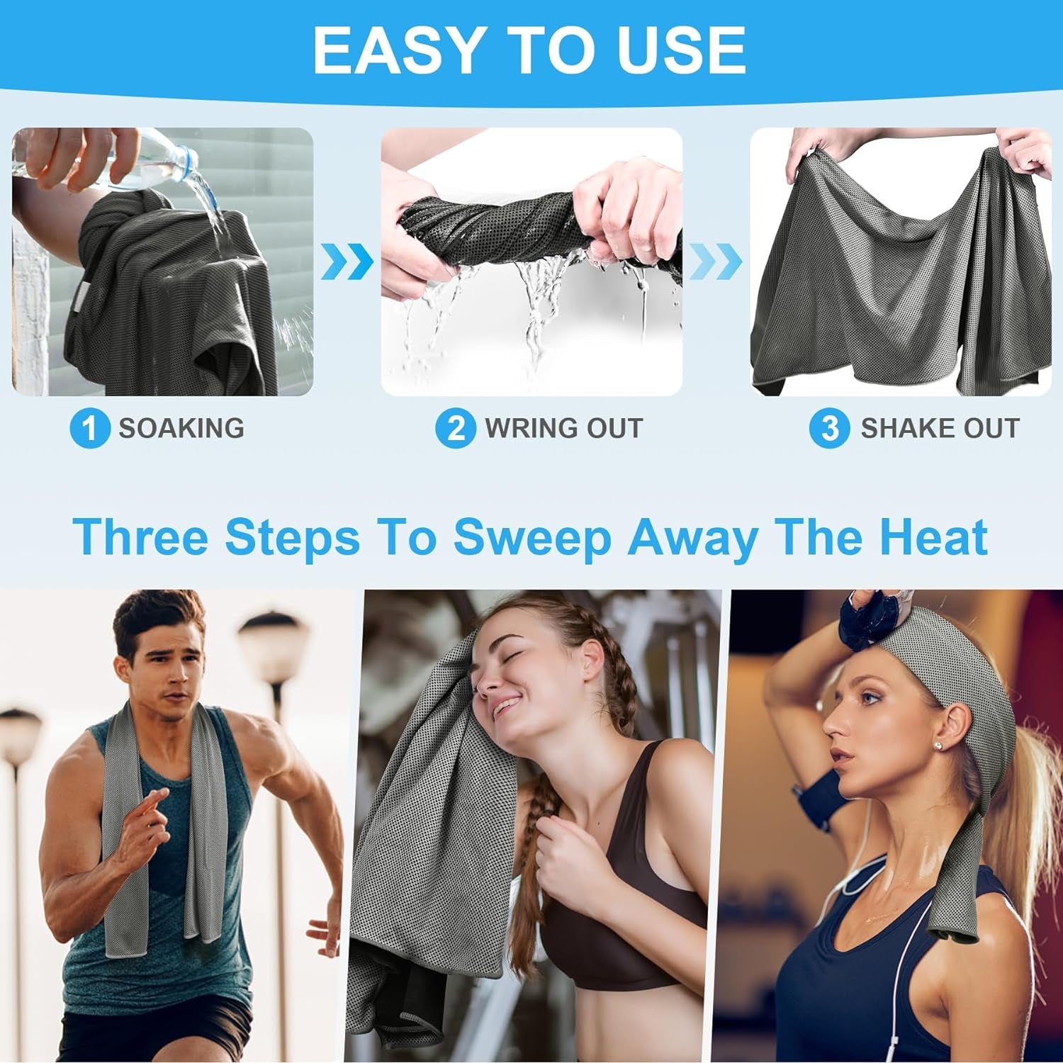 Cooling Towel(40"X12"), Breathable Cooling Towels for Neck and Face